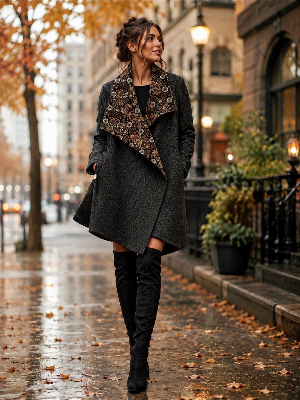 MWT Aratta Black and Gold Paisley Coat